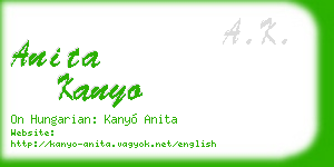 anita kanyo business card